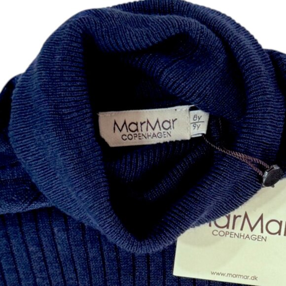 MARMAR COPENHAGEN - LIGHT KNIT TURTLE NECK TOP - 5% CASHMERE - DEEP BLUE - NWT - Picture 3 of 4